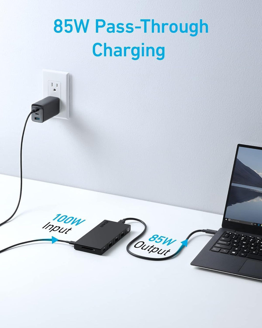 Hub USB-C Anker, 1 x USB-A 3.0 - 2 x USB-A - 3 x USB-C - 2 x HDMI - 1 x RJ45 - 1 x SD, Czarny A83A2G11