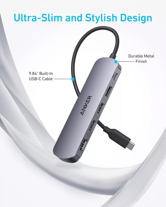 Hub USB-C Anker, 2 x USB-A - 1 x USB-A 3.0 - 1 x USB-C - 1 x HDMI, Szary A8357HA0