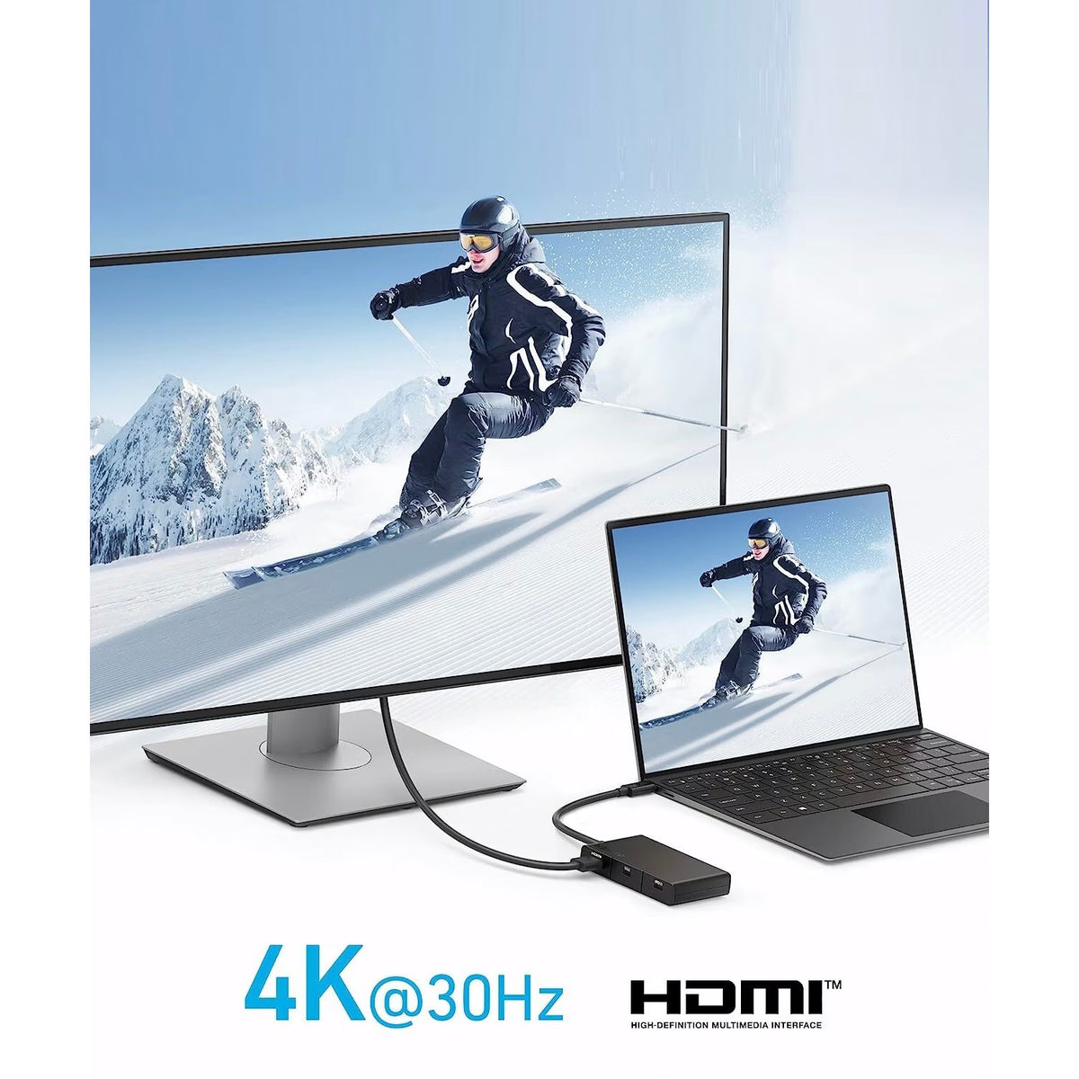 Hub USB-C Anker 332, 2 x USB-A - 2 x USB-C - 1 x HDMI, Czarny A8356G11