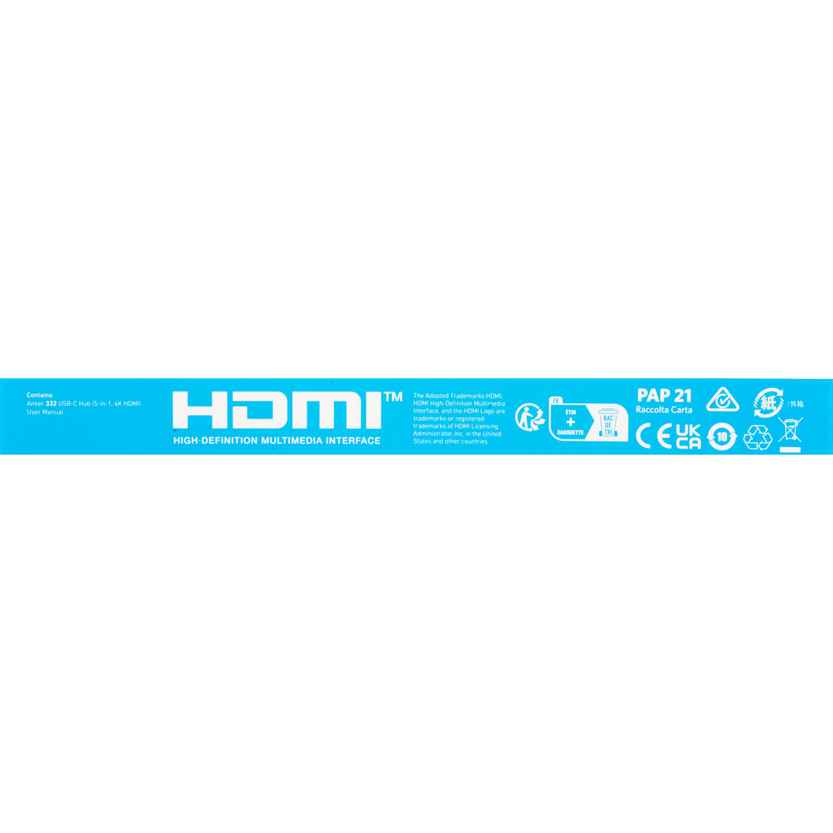 Hub USB-C Anker 332, 2 x USB-A - 2 x USB-C - 1 x HDMI, Czarny A8356G11