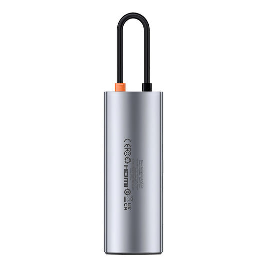 Baseus Joystar USB-C Hub, 3 x USB-A 3.0 - 1 x USB-C - 1 x HDMI - 1 x SD - 1 x microSD, srebrny B0003070881111-00