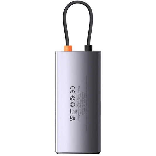 Hub USB-C Baseus Metal Gleam, 3 x USB-A - 1 x RJ45, Szary WKWG070113