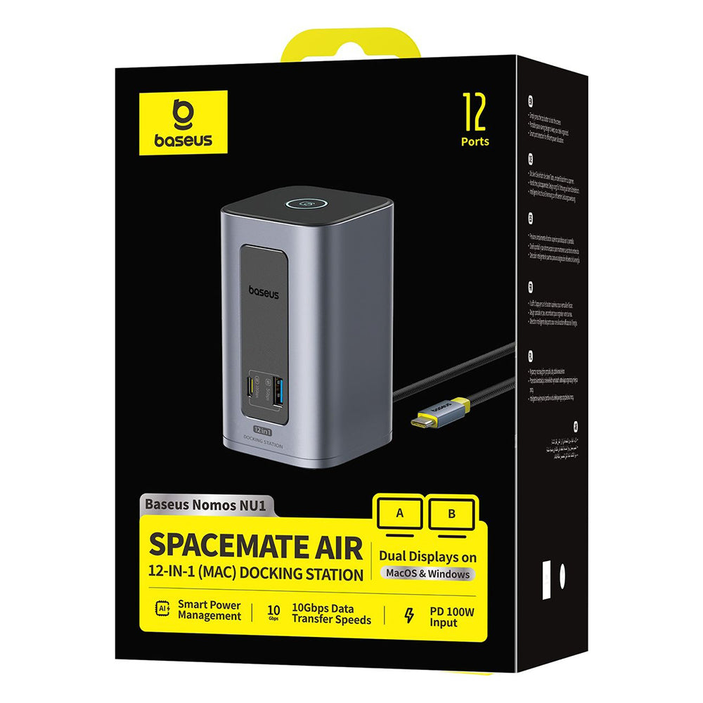 Hub Wielofunkcyjny Baseus Nomos NU1 Air Spacemate, 12w1, Szary B0114400