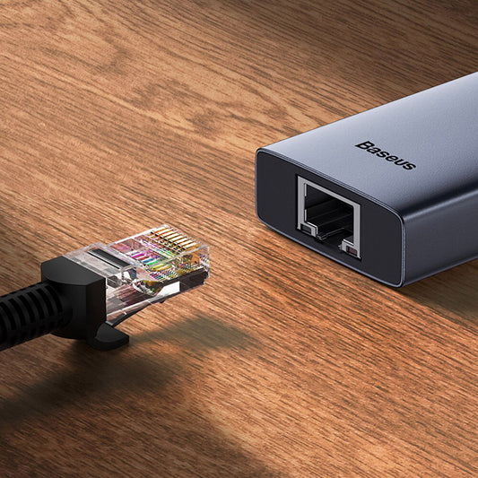 Hub USB-C Baseus UltraJoy, 3 x USB-A 3.0 - 1 x USB-C - 1 x HDMI - 1 x RJ45, Szary B00052807813-00