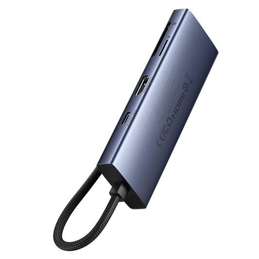 Hub USB-C Baseus UltraJoy, 3 x USB-A 3.0 - 1 x USB-C - 1 x HDMI - 1 x SD - 1 x microSD, Szary B00052803811-00