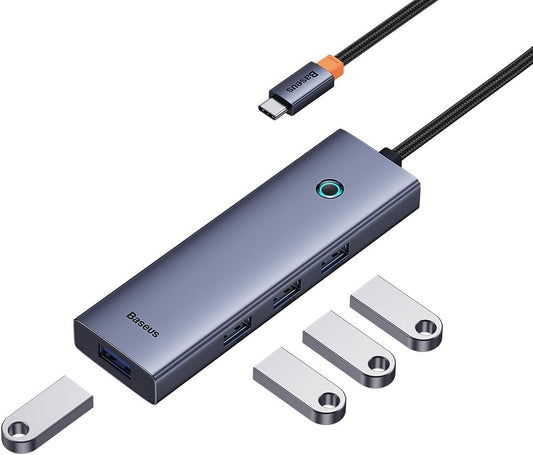 Hub USB-C Baseus UltraJoy, 4 x USB-A 3.0, Szary B0005280A813-03