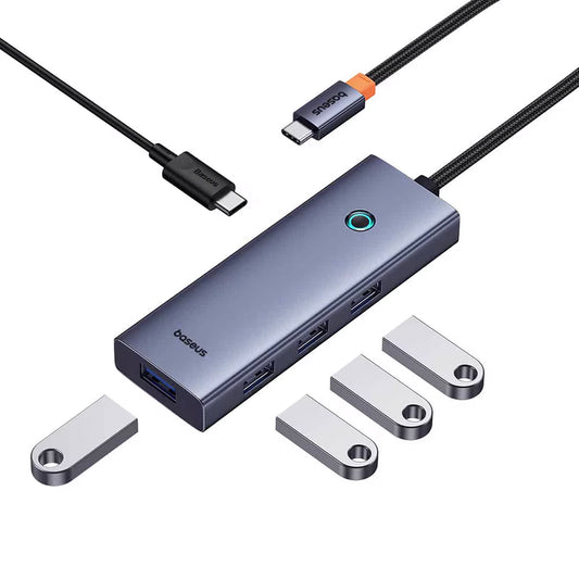 Hub USB-C Baseus UltraJoy, 4 x USB-A 3.0 - 1 x USB-C, Szary B00052801811-01