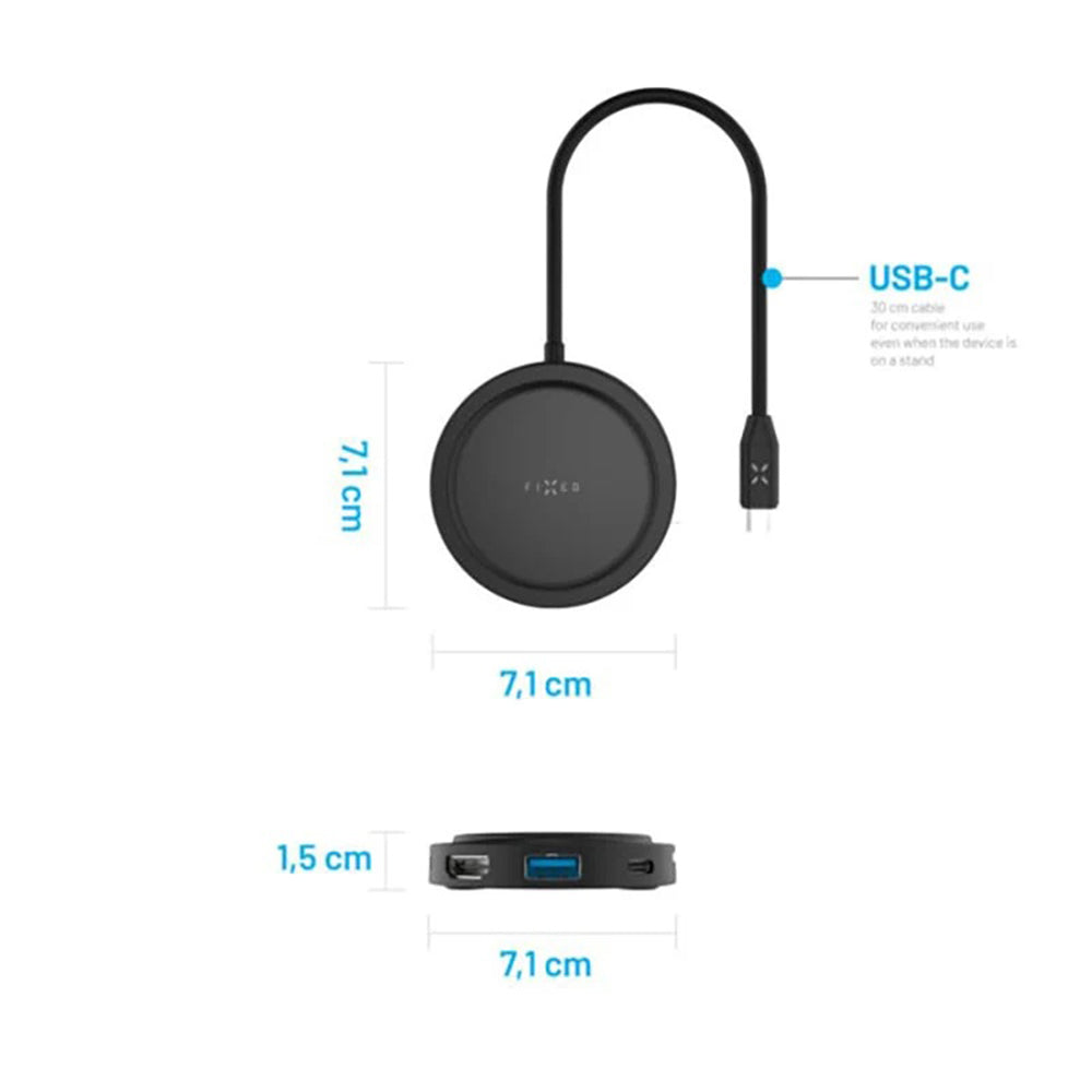 Hub USB-C Fixed MagHub, 7w1, Czarny