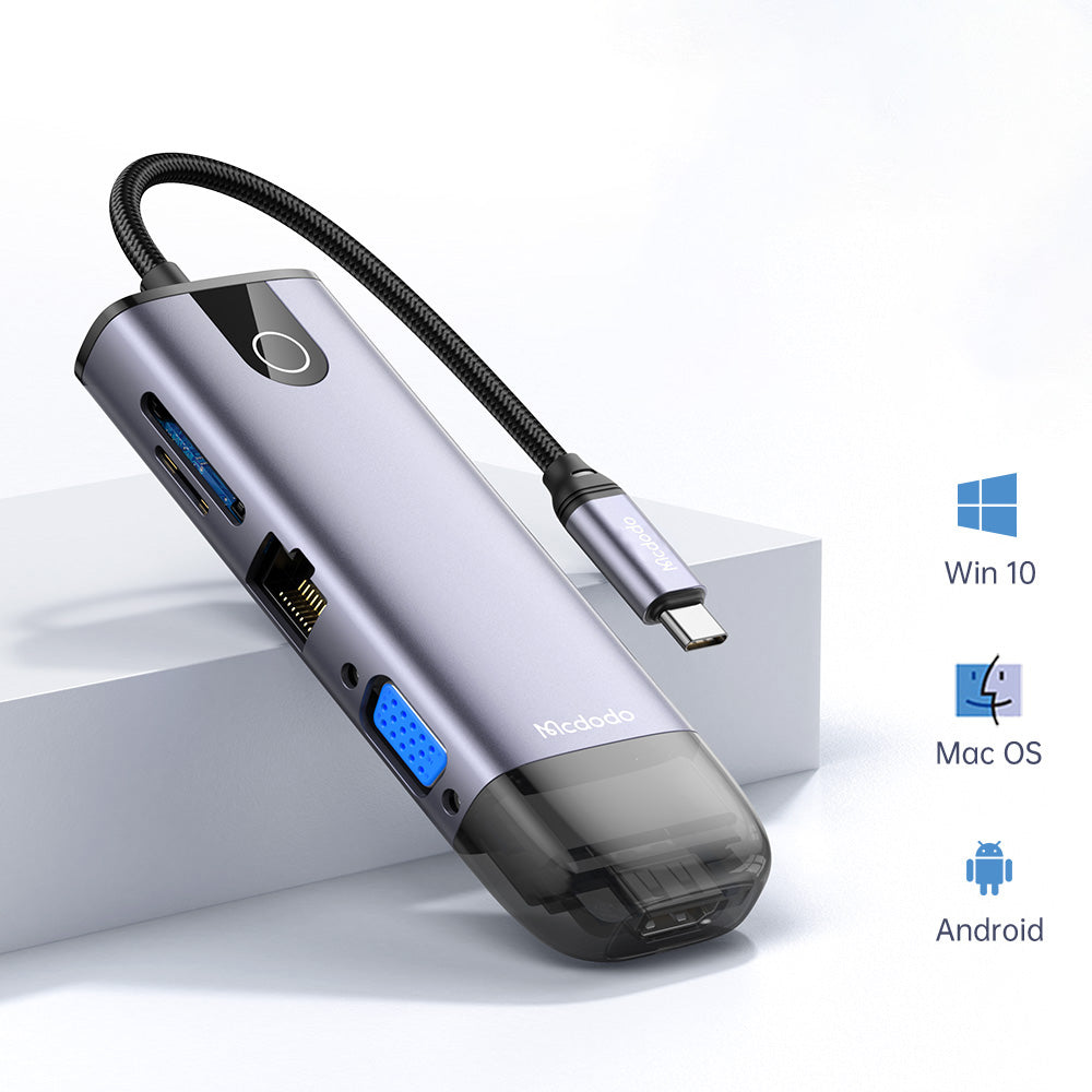 Hub USB-C McDodo HU-7420, 10w1, Szary