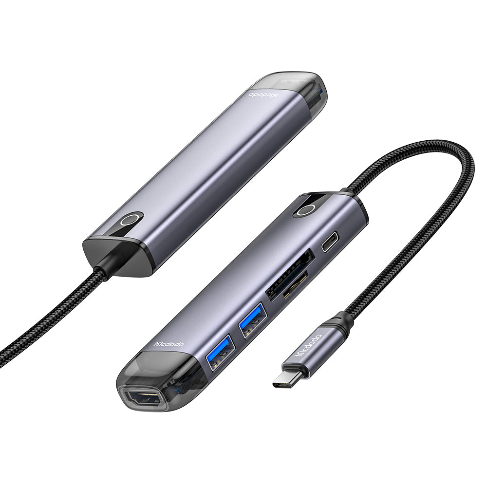 Hub USB-C McDodo HU-7740, 6w1, Szary