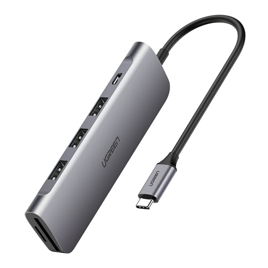 Hub USB-C UGREEN CM195, 2 x USB-A - 1 x USB-C - 1 x HDMI - 1 x SD - 1 x microSD, Szary