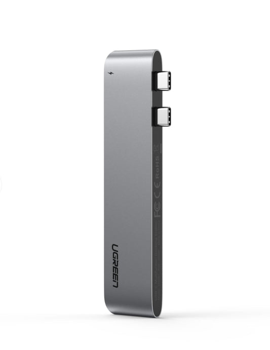 Hub USB-C UGREEN CM251 dla Apple MacBook Pro / Air, 3 x USB-A 3.0 - 1 x USB-C - 1 x SD - 1 x microSD, Szary