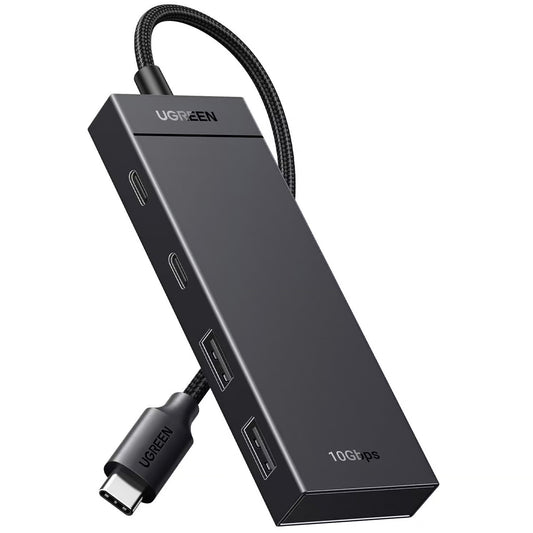 Hub USB-C UGREEN CM416, 2 x USB-A 3.1 - 2 x USB-C, 0,25m, Czarny