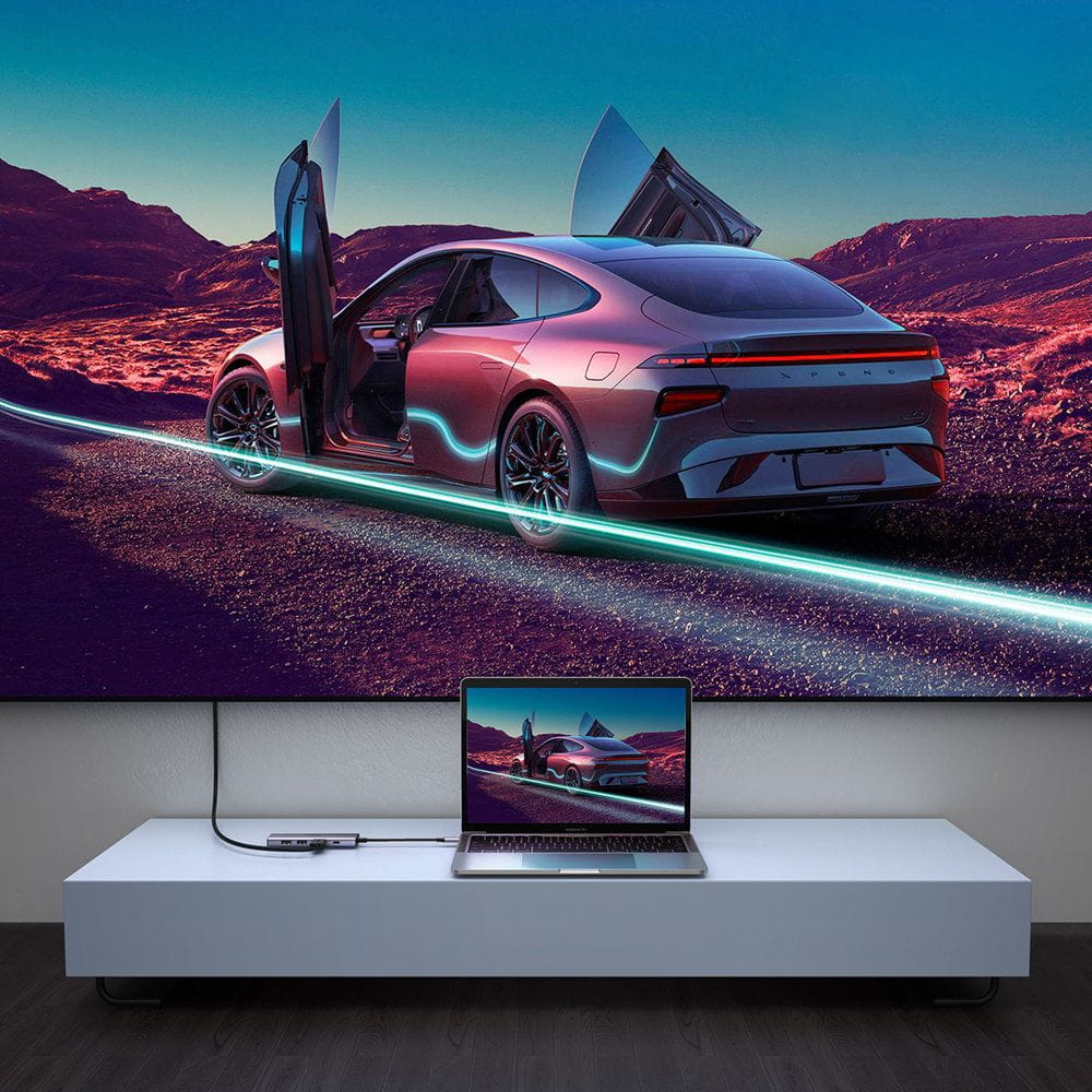 Hub USB-C UGREEN CM511 (60384), 2 x USB-A 3.0 - 1 x USB-C - 1 x HDMI - 1 x SD - 1 x microSD, Szary