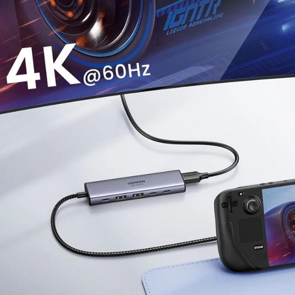 Hub USB-C UGREEN CM511 (35999), 2 x USB-A 3.2 - 3 x USB-C - 1 x HDMI, Szary