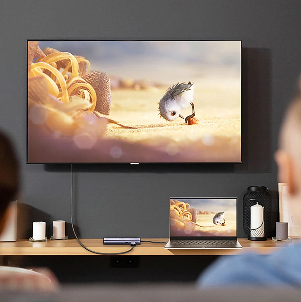 Hub USB-C UGREEN CM512 (90568), 2 x USB-A 3.0 - 1 x USB-C - 1 x HDMI - 1 x RJ45 - 1 x SD - 1 x microSD, Szary