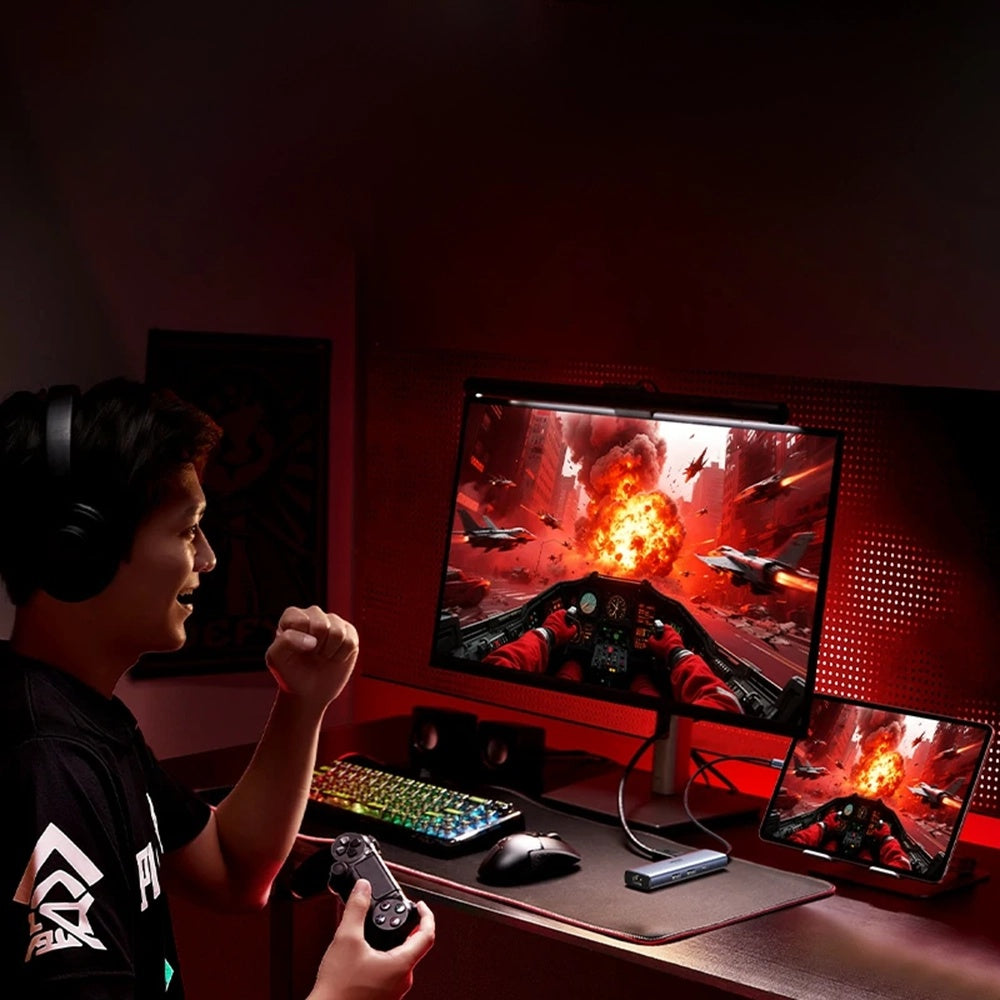 Hub USB-C UGREEN CM512 (75643), 6w1, Szary