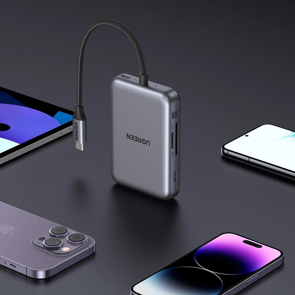 Hub USB-C UGREEN CM896 (65759), 7w1, Szary