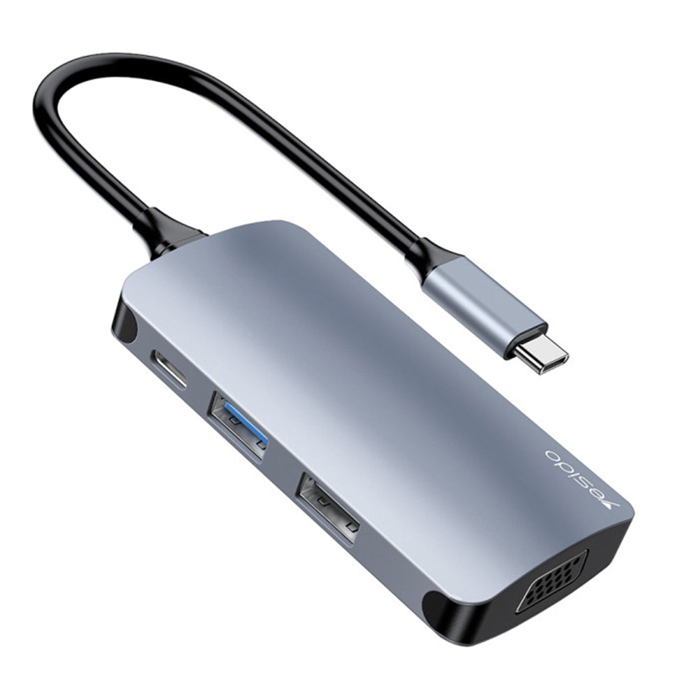 Hub USB-C Yesido HB16, 7w1, Szary