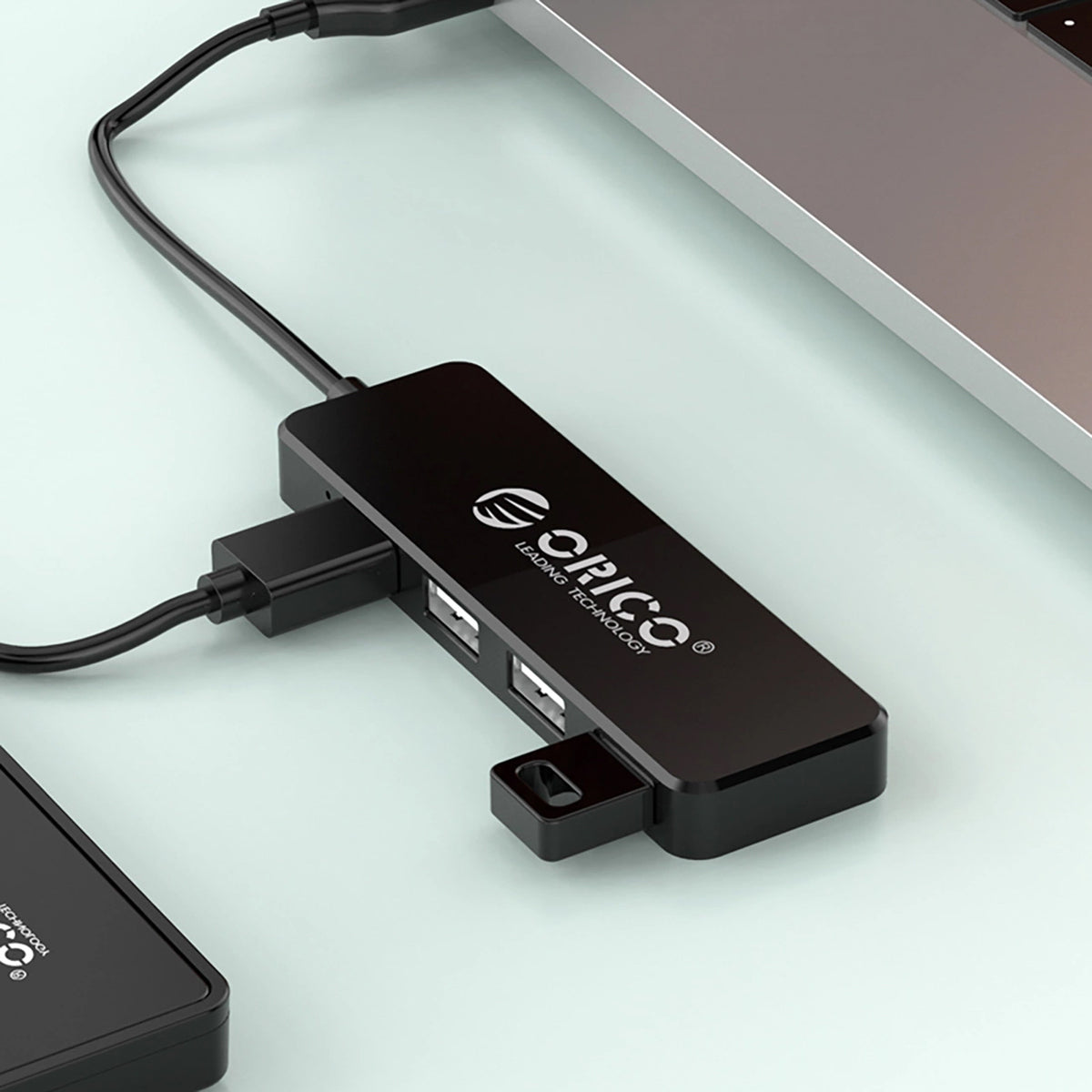 Hub USB Orico FL01, 4 x USB-A, Czarny
