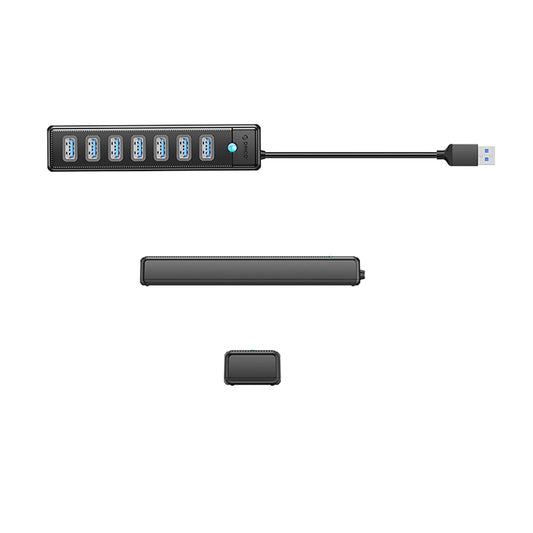 Hub USB Orico PW7U-U3, 7 x USB-A 3.0 - 1 x USB-C, Czarny