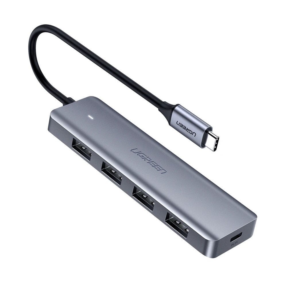 Hub USB-C UGREEN CM219, 4 x USB-A 3.0 - 1 x USB-C, Szary