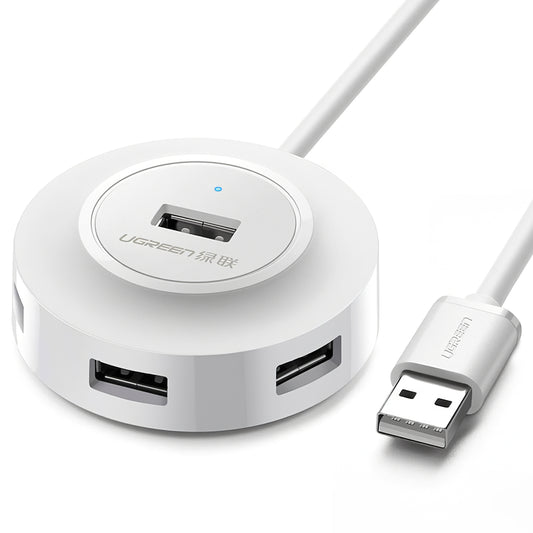 Hub USB UGREEN CR106, 4 x USB-A, 1m, Biały