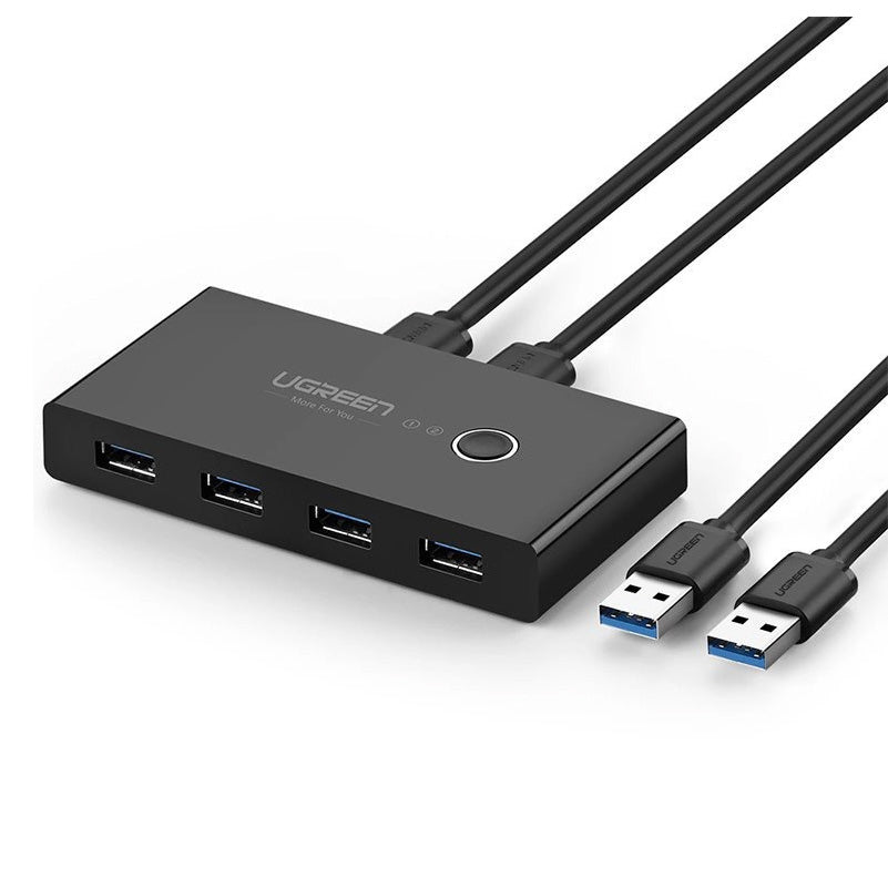 Przełącznik USB UGREEN US216 (30768) Two Sharing Box, 4 x USB-A 3.0, Czarny