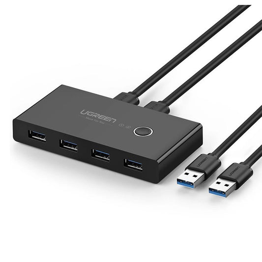 Hub USB UGREEN US216 Two Sharing Switch Box, 4 x USB-A 3.0, czarny
