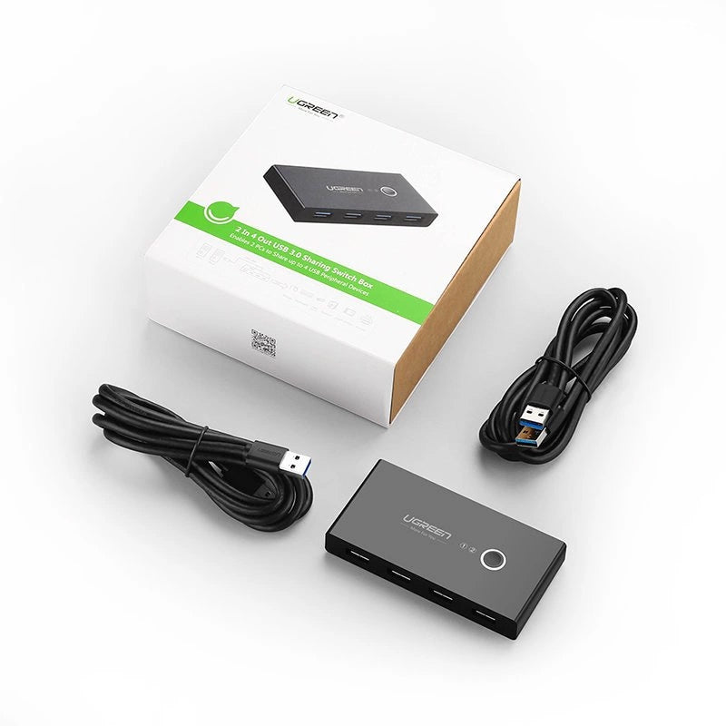 Przełącznik USB UGREEN US216 (30768) Two Sharing Box, 4 x USB-A 3.0, Czarny