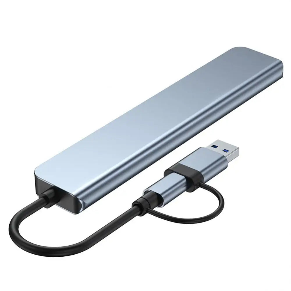 Hub USB / USB-C Techsuit H6 DataBridge, 7w1, Szary