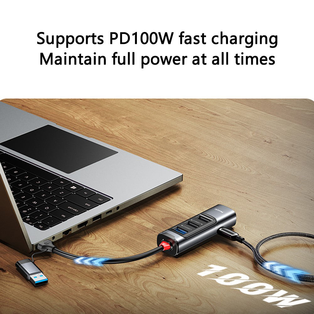 Hub USB / USB-C Yesido HB20, 5w1, Szary