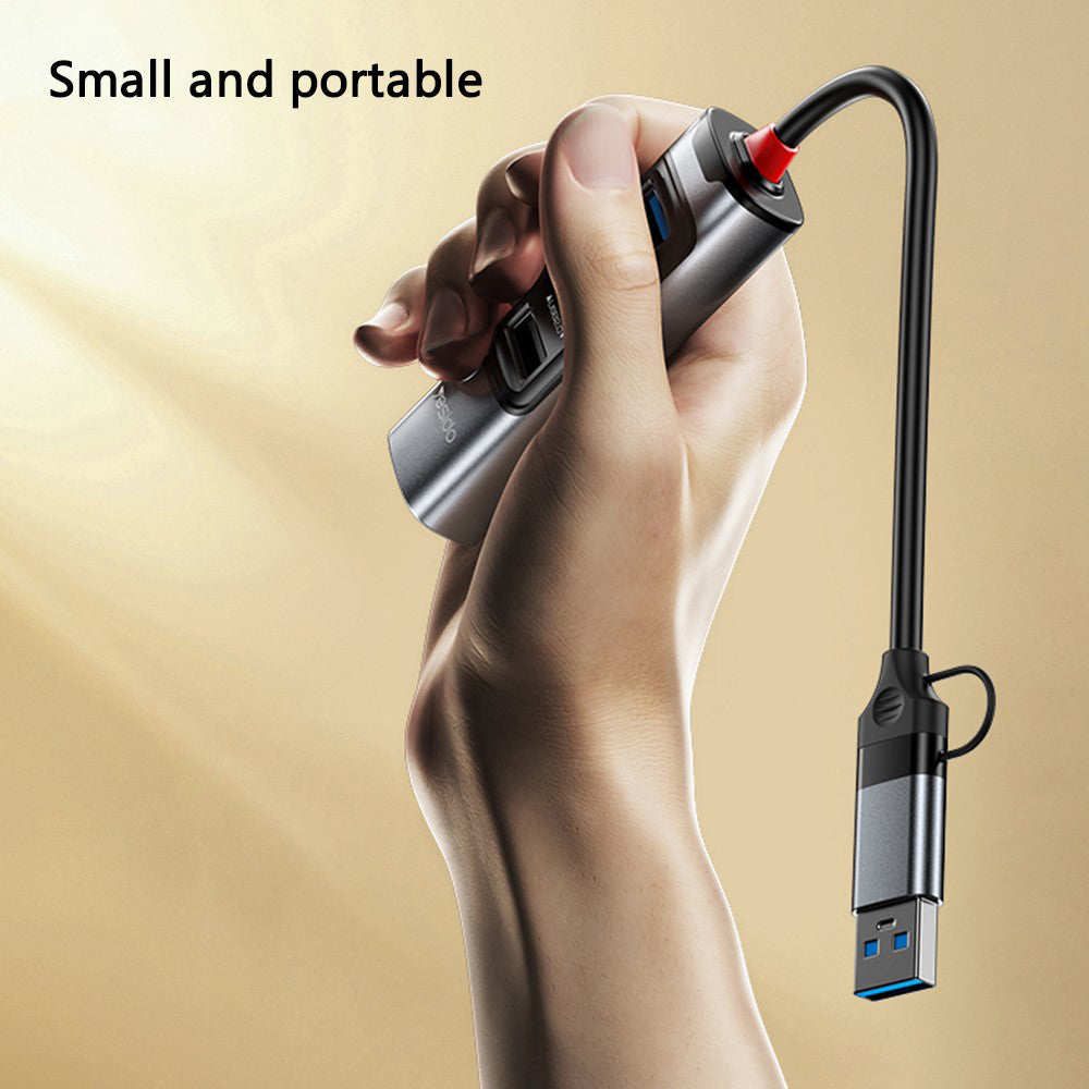 Hub USB / USB-C Yesido HB20, 5w1, Szary