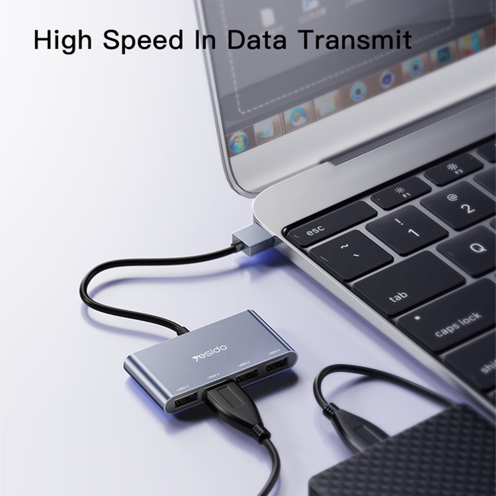 Hub USB Yesido HB12, 4w1, Szary