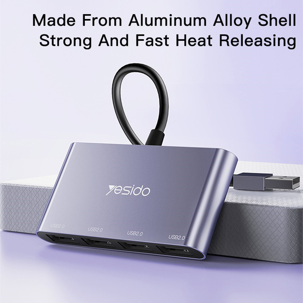 Hub USB Yesido HB12, 4w1, Szary