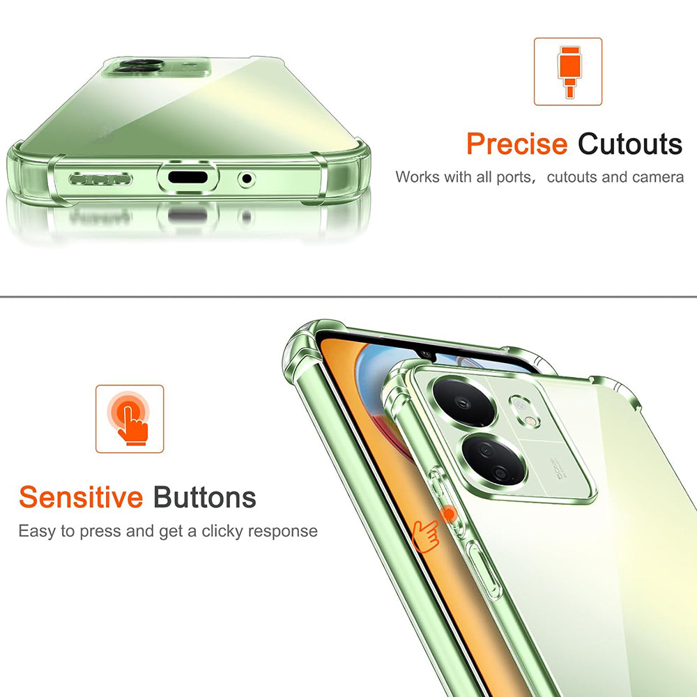 Etui z ochroną aparatu do Xiaomi Poco C65 / Redmi 13C, Techsuit, odporne na wstrząsy, przezroczyste