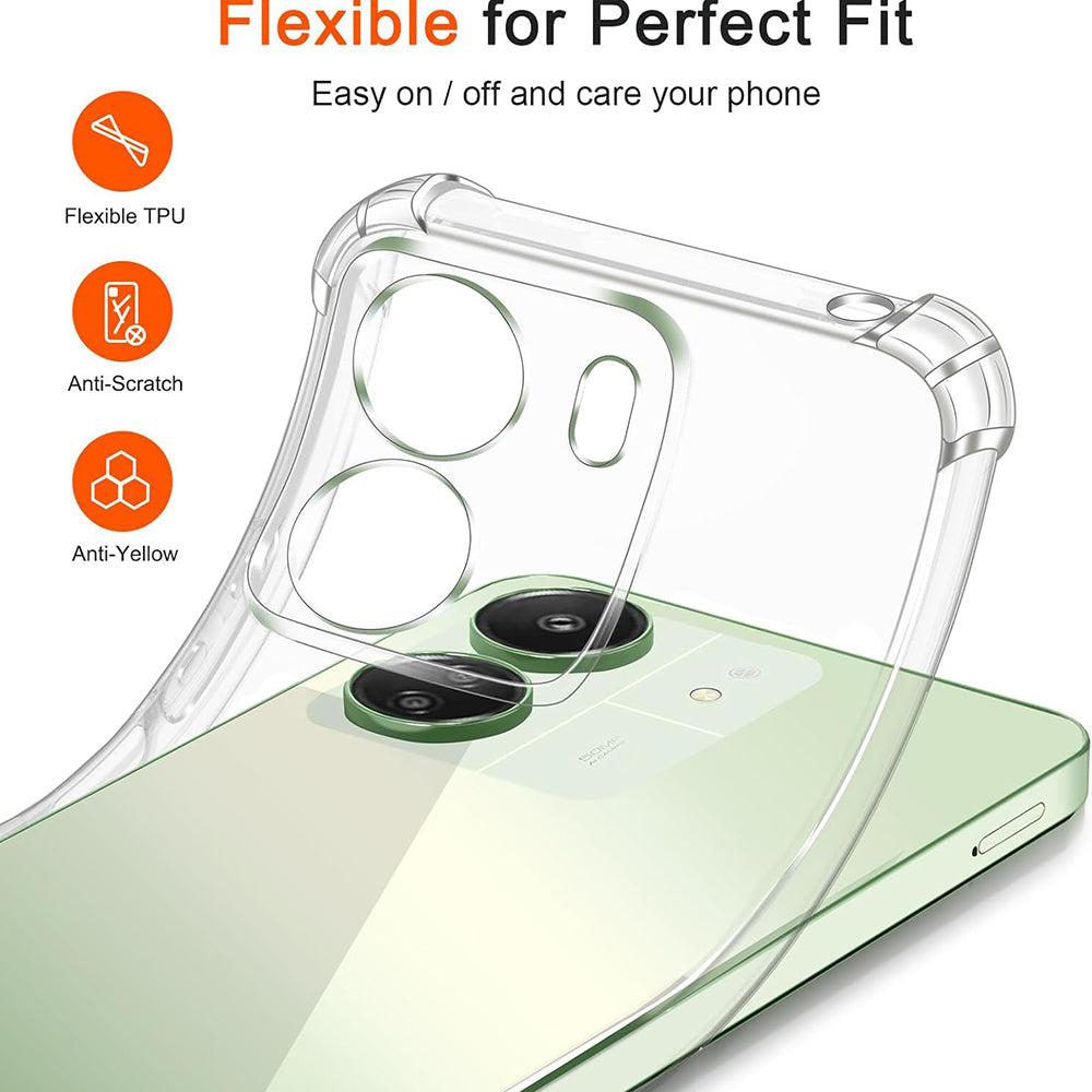 Etui z ochroną aparatu do Xiaomi Poco C65 / Redmi 13C, Techsuit, odporne na wstrząsy, przezroczyste
