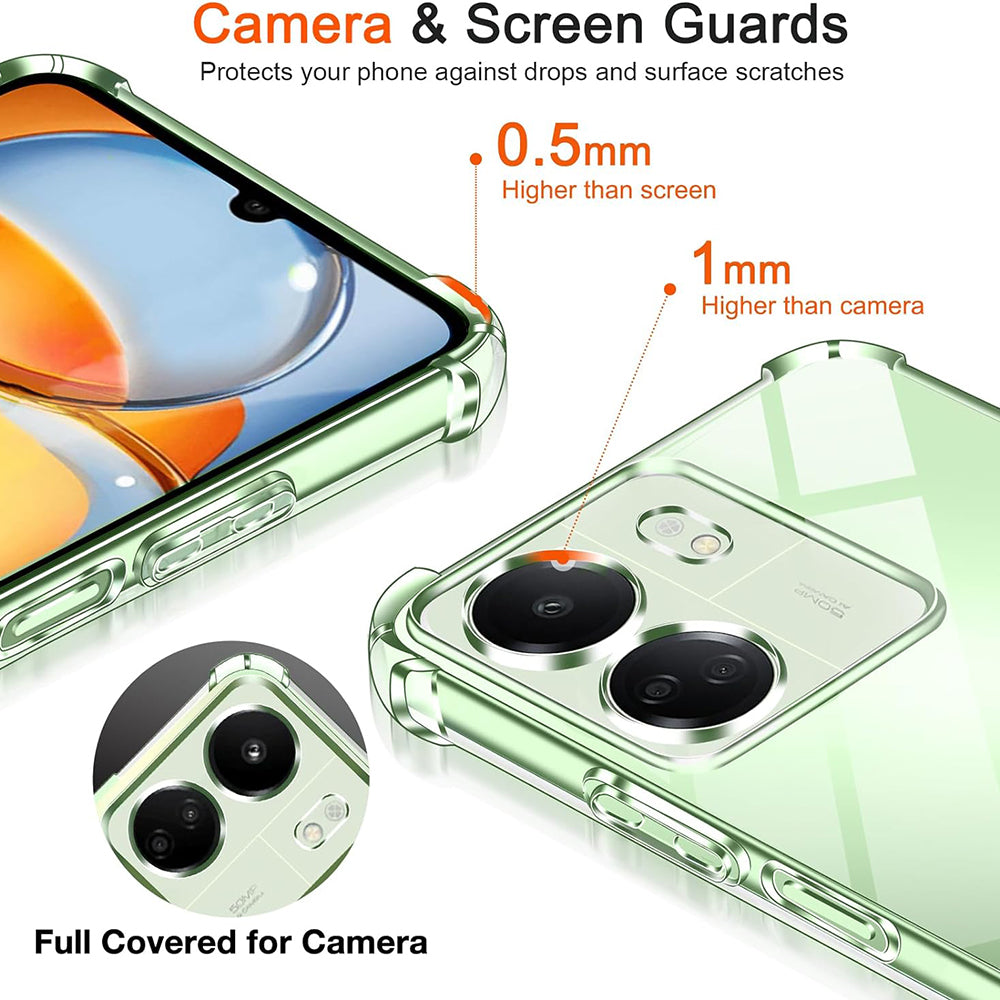 Etui z ochroną aparatu do Xiaomi Poco C65 / Redmi 13C, Techsuit, odporne na wstrząsy, przezroczyste