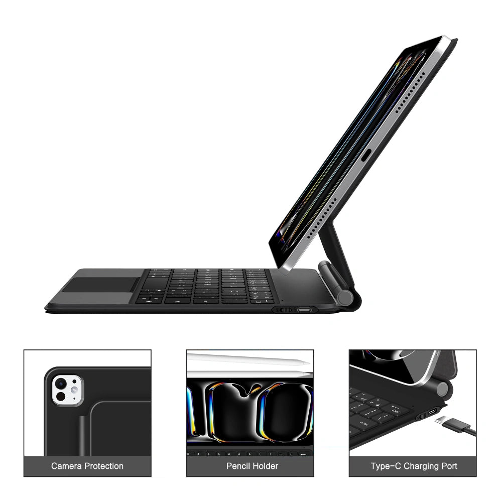 Etui z klawiaturą dla Apple iPad Pro 11 (2025) / (2024), Tech-Protect, SmartCase Magnetic, Czarne