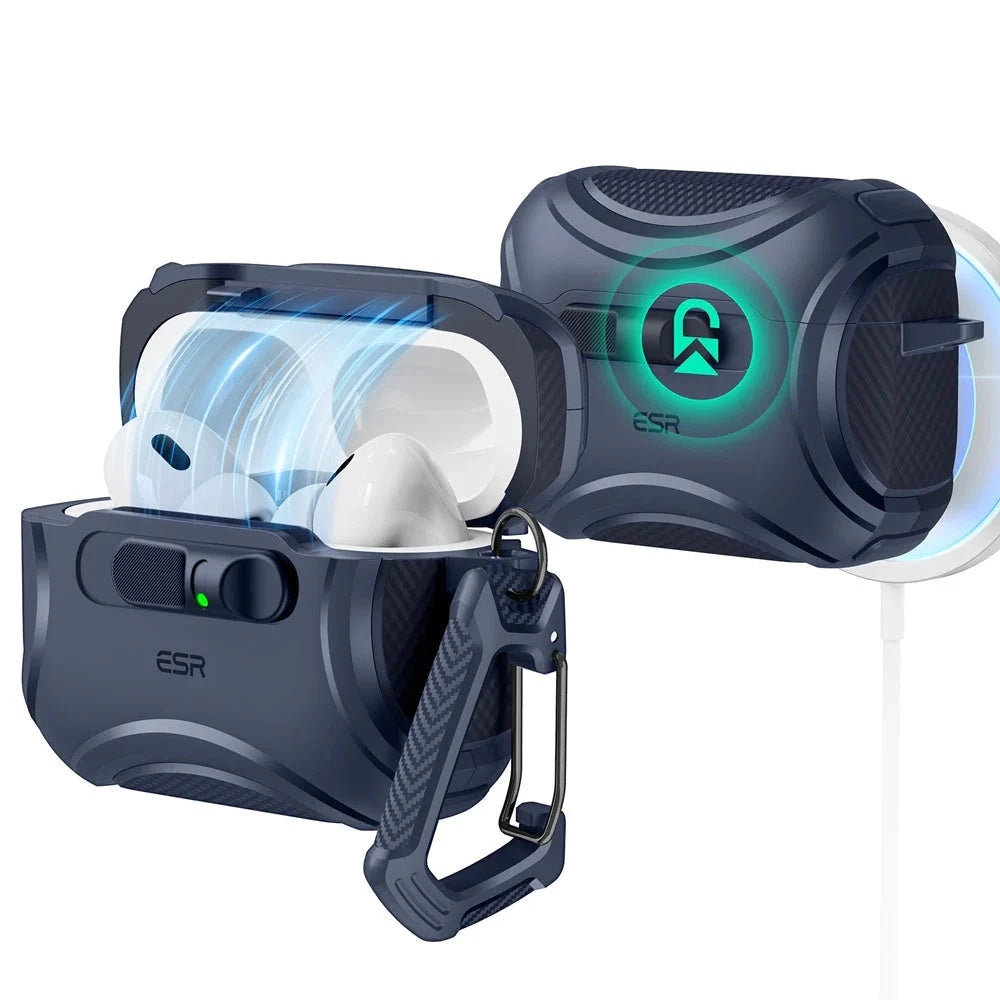 Etui ESR Cyber FlickLock dla Apple AirPods Pro 3, Niebieskie