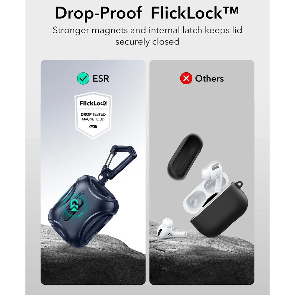 Etui ESR Cyber FlickLock dla Apple AirPods Pro 3, Niebieskie