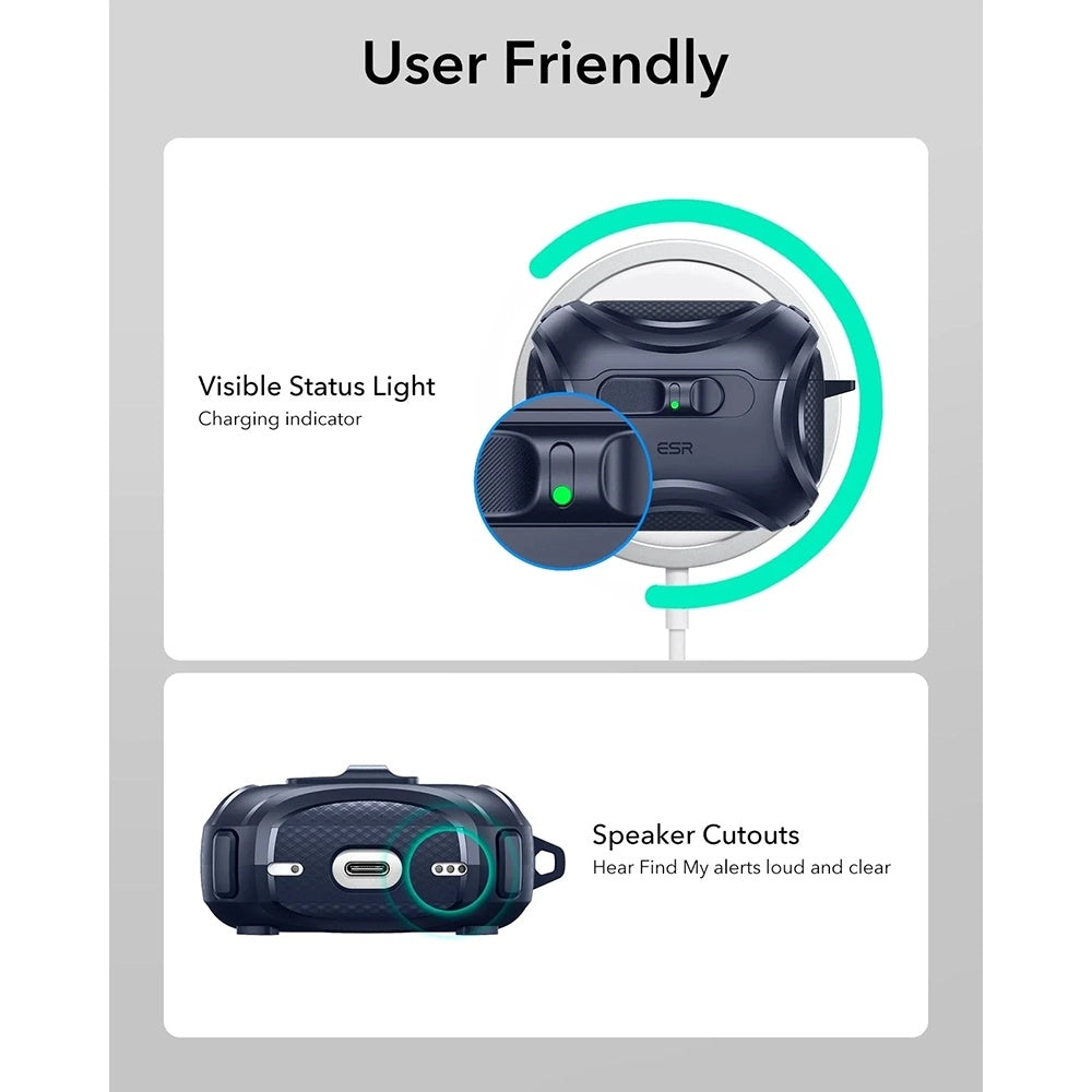 Etui ESR Cyber FlickLock dla Apple AirPods Pro 3, Niebieskie