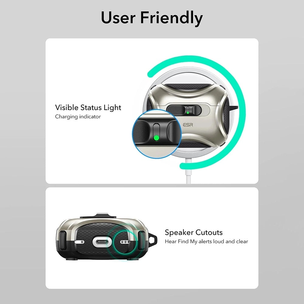 ESR Cyber FlickLock Case for Apple AirPods Pro 3, Gray