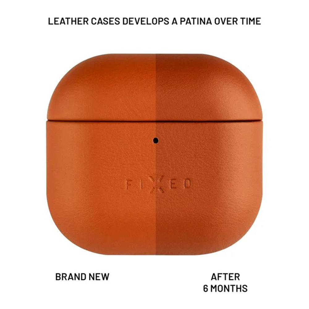 Etui Fixed PodsLeather dla Apple AirPods 4, Brązowe