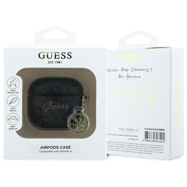 Etui Guess 4G Charm dla Apple AirPods 4, Czarne