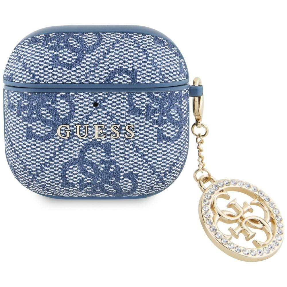 Etui Guess 4G Strass Charm dla Apple AirPods 4, Niebieskie