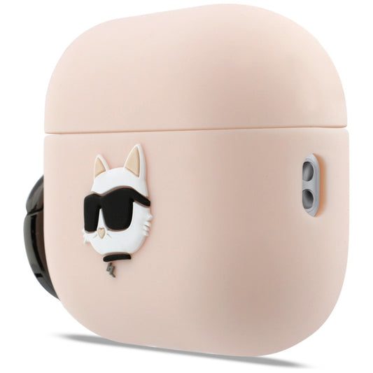 Etui Karl Lagerfeld Silicone Choupette's Head 3D dla Apple AirPods Pro 3, Różowe