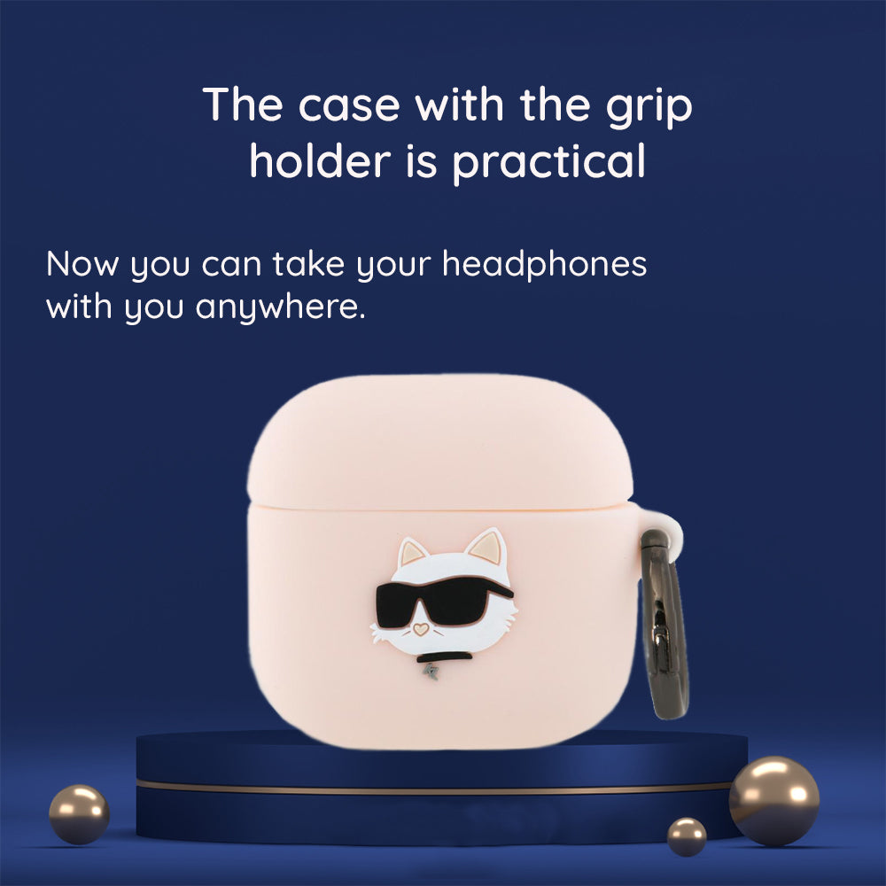 Etui Karl Lagerfeld 3D Karl & Choupette's Heads dla Apple AirPods 4, Czarne