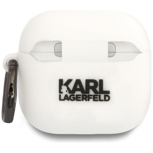 Etui Karl Lagerfeld 3D NFT Karl's Head dla Apple AirPods 4, Białe