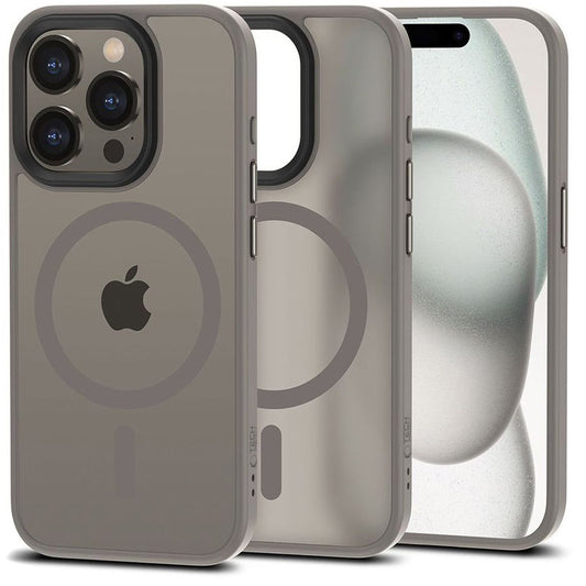 MagSafe Case for Apple iPhone 15 Pro, Tech-Protect, Magmat, Magmat, Gray